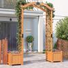 imageGiantex Garden Arbor with Planter Boxes Wooden Arch with Trellis and Raised Garden Bed for Climbing Vine Plants Vegetables Herbs Decorative Arbor Archway for Wedding Ceremony Party OrangeOrange