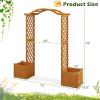 imageGiantex Garden Arbor with Planter Wooden Planter Arch with Trellis Outdoor Arch for Climbing Plants Vegetables Herbs Decorations Arbor Archway for Wedding Ceremony Party WhiteOrange