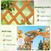 imageGiantex Garden Arbor with Planter Wooden Planter Arch with Trellis Outdoor Arch for Climbing Plants Vegetables Herbs Decorations Arbor Archway for Wedding Ceremony Party WhiteOrange