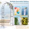 imageGiantex Garden Arch Trellis  75 FT Metal Garden Arbor Archway for Climbing Plants Roses Vines Outdoor Trellis Pergola for Wedding Bridal Party Ceremony Lawn Decor 4 Stakes Easy Assembly