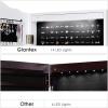 imageGiantex Jewelry Armoire Organizer with Full Length Mirror 14 LEDs Floor Standing Jewelry Cabinet with 2 Drawers 4 Adjustable Angles Lockable Jewelry Storage Box Cabinet BrownWhite