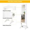 imageGiantex Jewelry Armoire Organizer with Full Length Mirror 14 LEDs Floor Standing Jewelry Cabinet with 2 Drawers 4 Adjustable Angles Lockable Jewelry Storage Box Cabinet BrownWhite