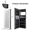 imageGiantex Jewelry Cabinet Armoire Door Wall Mount 472in Lockable Touch Screen Lighted Full Length Mirror 3 Lighting Settings Inside Makeup Mirror Jewelry Storage Box Organizer BlackBlack