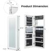 imageGiantex Jewelry Cabinet Armoire Door Wall Mount 472in Lockable Touch Screen Lighted Full Length Mirror 3 Lighting Settings Inside Makeup Mirror Jewelry Storage Box Organizer BlackGrayish White