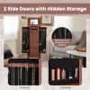 imageGiantex Jewelry Cabinet Armoire with 9 Drawers 2 Side Doors 8 Necklace Hooks Top Divided Storage Compartments Makeup Mirror Large Standing Jewelry Chest Organizer Box