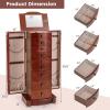 imageGiantex Large Jewelry Armoire Cabinet with 8 Drawers ampamp 2 Swing Doors 16 Hooks Top Mirror Boxes Standing Cambered Front Storage Chest Stand Large Standing Jewelry Armoire Dark Walnut