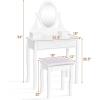 imageGiantex Makeup Vanity Table with 10 LED Lights Adjustable Brightness 4 Drawers Rotatable Mirror Cushioned Stool Vanity Desk Dressing Table Bedroom Furniture BlackWhite
