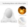 imageGiantex Makeup Vanity Table with 10 LED Lights Adjustable Brightness 4 Drawers Rotatable Mirror Cushioned Stool Vanity Desk Dressing Table Bedroom Furniture BlackWhite