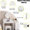 imageGiantex Makeup Vanity Table with 10 LED Lights Adjustable Brightness 4 Drawers Rotatable Mirror Cushioned Stool Vanity Desk Dressing Table Bedroom Furniture BlackWhite