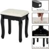 imageGiantex Makeup Vanity Table with 10 LED Lights Adjustable Brightness 4 Drawers Rotatable Mirror Cushioned Stool Vanity Desk Dressing Table Bedroom Furniture BlackBlack