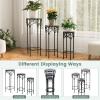 imageGiantex Metal Plant Stand Set of 3 28quot Mosaic Tall Flower Stand with Ceramic Top Round Tile Nesting Display Side Table Indoor Outdoor Flower Holder for Wedding Party Patio Living Room
