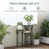 imageGiantex Metal Plant Stand Set of 3 28quot Mosaic Tall Flower Stand with Ceramic Top Round Tile Nesting Display Side Table Indoor Outdoor Flower Holder for Wedding Party Patio Living Room