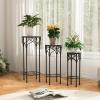imageGiantex Metal Plant Stand Set of 3 28quot Mosaic Tall Flower Stand with Ceramic Top Round Tile Nesting Display Side Table Indoor Outdoor Flower Holder for Wedding Party Patio Living Room