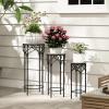 imageGiantex Metal Plant Stand Set of 3 28quot Mosaic Tall Flower Stand with Ceramic Top Round Tile Nesting Display Side Table Indoor Outdoor Flower Holder for Wedding Party Patio Living Room