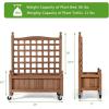 imageGiantex Mobile Plant Raised Bed Wood Planter with Lattice Trellis and Wheels Flower Box for Plant Climbing Vertical Garden for Balcony Patio Yard 25quotx11quotx 50quot2