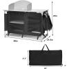 imageGiantex Outdoor Camping Kitchen Table Portable Camping Grill Table with Windscreen and Remove Sink Outdoor Camping Cook Station for BBQ Party Picnics Backyard ActivitiesBlack