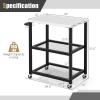 imageGiantex Outdoor Grill Cart  Movable Pizza Oven Stand with Stainless Steel Top 2 Storage Shelves 9 Hooks Food Prep Cooking Table with Lockable Wheels Dinning Serving Cart for Kitchen BBQ Party24 x 16 3Tier