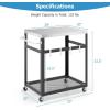 imageGiantex Outdoor Grill Cart  Movable Pizza Oven Stand with Stainless Steel Top 2 Storage Shelves 9 Hooks Food Prep Cooking Table with Lockable Wheels Dinning Serving Cart for Kitchen BBQ Party29 x 20 2Tier
