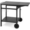 imageGiantex Outdoor Pizza Oven Stand Grill Cart with Wheels Foldable Side Table Gas Tank Hook 4 Removable Hooks DoubleShelf Movable Dining Cart Food Prep Worktable Trolley for Outside Kitchen BBQ