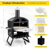 imageGiantex Outdoor Pizza Oven Wood Fired 2Layer Pizza Maker with 12Inch Pizza Stone Pizza Peel Removable Cooking Rack Waterproof Cover Folding Legs Outside Pizza Ovens for Camping Backyard BBQ12 Inch
