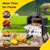 imageGiantex Outdoor Pizza Oven Wood Fired 2Layer Pizza Maker with 12Inch Pizza Stone Pizza Peel Removable Cooking Rack Waterproof Cover Folding Legs Outside Pizza Ovens for Camping Backyard BBQ12 Inch