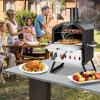 imageGiantex Outdoor Pizza Oven Wood Fired 2Layer Pizza Maker with 12Inch Pizza Stone Pizza Peel Removable Cooking Rack Waterproof Cover Folding Legs Outside Pizza Ovens for Camping Backyard BBQ12 Inch