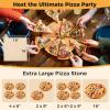 imageGiantex Outdoor Pizza Oven Wood Fired 2Layer Pizza Maker with 12Inch Pizza Stone Pizza Peel Removable Cooking Rack Waterproof Cover Folding Legs Outside Pizza Ovens for Camping Backyard BBQ16 Inch
