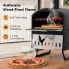 imageGiantex Outdoor Pizza Oven Wood Fired 2Layer Pizza Maker with 12Inch Pizza Stone Pizza Peel Removable Cooking Rack Waterproof Cover Folding Legs Outside Pizza Ovens for Camping Backyard BBQ16 Inch