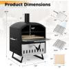 imageGiantex Outdoor Pizza Oven Wood Fired 2Layer Pizza Maker with 12Inch Pizza Stone Pizza Peel Removable Cooking Rack Waterproof Cover Folding Legs Outside Pizza Ovens for Camping Backyard BBQ16 Inch