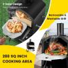 imageGiantex Outdoor Pizza Oven Wood Fired 2Layer Pizza Maker with 12Inch Pizza Stone Pizza Peel Removable Cooking Rack Waterproof Cover Folding Legs Outside Pizza Ovens for Camping Backyard BBQ12 Inch