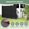 imageGiantex Outdoor Privacy Screen 2 Panels 48W x 48H Decorative Air Conditioner Fence Trash Can Enclosure with 3 Stakes Easy Assembly PVC Vinyl Picket Fences for Garden Patio Lawn WhiteBlack