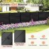 imageGiantex Outdoor Privacy Screen 2 Panels 48W x 48H Decorative Air Conditioner Fence Trash Can Enclosure with 3 Stakes Easy Assembly PVC Vinyl Picket Fences for Garden Patio Lawn WhiteBlack