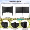 imageGiantex Outdoor Privacy Screen 2 Panels 48W x 48H Decorative Air Conditioner Fence Trash Can Enclosure with 3 Stakes Easy Assembly PVC Vinyl Picket Fences for Garden Patio Lawn WhiteBlack