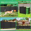 imageGiantex Outdoor Privacy Screen 2 Panels 48W x 48H Decorative Air Conditioner Fence Trash Can Enclosure with 3 Stakes Easy Assembly PVC Vinyl Picket Fences for Garden Patio Lawn WhiteBlack
