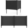 imageGiantex Outdoor Privacy Screen 2 Panels 48W x 48H Decorative Air Conditioner Fence Trash Can Enclosure with 3 Stakes Easy Assembly PVC Vinyl Picket Fences for Garden Patio Lawn WhiteBlack