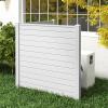 imageGiantex Outdoor Privacy Screen 2 Panels 48W x 48H Decorative Air Conditioner Fence Trash Can Enclosure with 3 Stakes Easy Assembly PVC Vinyl Picket Fences for Garden Patio Lawn WhiteWhite