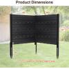 imageGiantex Outdoor Privacy Screen 2 Panels 48W x 48H Decorative Air Conditioner Fence Trash Can Enclosure with 3 Stakes Easy Assembly PVC Vinyl Picket Fences for Garden Patio Lawn WhiteBlack