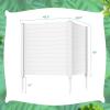 imageGiantex Outdoor Privacy Screen 2 Panels 48W x 48H Decorative Air Conditioner Fence Trash Can Enclosure with 3 Stakes Easy Assembly PVC Vinyl Picket Fences for Garden Patio Lawn WhiteWhite