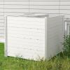 imageGiantex Outdoor Privacy Screen 2 Panels 48W x 48H Decorative Air Conditioner Fence Trash Can Enclosure with 3 Stakes Easy Assembly PVC Vinyl Picket Fences for Garden Patio Lawn WhiteWhite