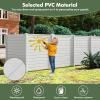 imageGiantex Outdoor Privacy Screen 2 Panels 48W x 48H Decorative Air Conditioner Fence Trash Can Enclosure with 3 Stakes Easy Assembly PVC Vinyl Picket Fences for Garden Patio Lawn WhiteWhite