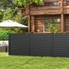 imageGiantex Outdoor Privacy Screen 2 Panels 48W x 48H Decorative Air Conditioner Fence Trash Can Enclosure with 3 Stakes Easy Assembly PVC Vinyl Picket Fences for Garden Patio Lawn WhiteBlack