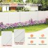 imageGiantex Outdoor Privacy Screen 2 Panels 48W x 48H Decorative Air Conditioner Fence Trash Can Enclosure with 3 Stakes Easy Assembly PVC Vinyl Picket Fences for Garden Patio Lawn WhiteWhite
