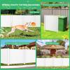 imageGiantex Outdoor Privacy Screen 2 Panels 48W x 48H Decorative Air Conditioner Fence Trash Can Enclosure with 3 Stakes Easy Assembly PVC Vinyl Picket Fences for Garden Patio Lawn WhiteWhite