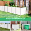 imageGiantex Outdoor Privacy Screen 2 Panels 48W x 48H Decorative Air Conditioner Fence Trash Can Enclosure with 3 Stakes Easy Assembly PVC Vinyl Picket Fences for Garden Patio Lawn WhiteWhite