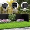 imageGiantex Outdoor Privacy Screen 2 Panels 48W x 48H Decorative Air Conditioner Fence Trash Can Enclosure with 3 Stakes Easy Assembly PVC Vinyl Picket Fences for Garden Patio Lawn WhiteBlack