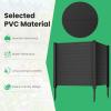 imageGiantex Outdoor Privacy Screen 2 Panels 48W x 48H Decorative Air Conditioner Fence Trash Can Enclosure with 3 Stakes Easy Assembly PVC Vinyl Picket Fences for Garden Patio Lawn Black