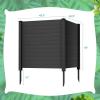 imageGiantex Outdoor Privacy Screen 2 Panels 48W x 48H Decorative Air Conditioner Fence Trash Can Enclosure with 3 Stakes Easy Assembly PVC Vinyl Picket Fences for Garden Patio Lawn WhiteBlack