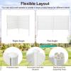 imageGiantex Outdoor Privacy Screen 2 Panels 48W x 48H Decorative Air Conditioner Fence Trash Can Enclosure with 3 Stakes Easy Assembly PVC Vinyl Picket Fences for Garden Patio Lawn WhiteWhite