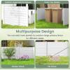 imageGiantex Outdoor Privacy Screen 2 Panels 48W x 48H Decorative Air Conditioner Fence Trash Can Enclosure with 3 Stakes Easy Assembly PVC Vinyl Picket Fences for Garden Patio Lawn WhiteWhite
