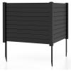 imageGiantex Outdoor Privacy Screen 2 Panels 48W x 48H Decorative Air Conditioner Fence Trash Can Enclosure with 3 Stakes Easy Assembly PVC Vinyl Picket Fences for Garden Patio Lawn WhiteBlack